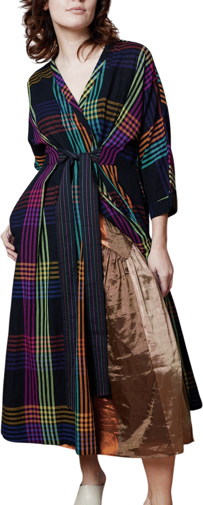 Tara Wrap Dress in Firefly Chex