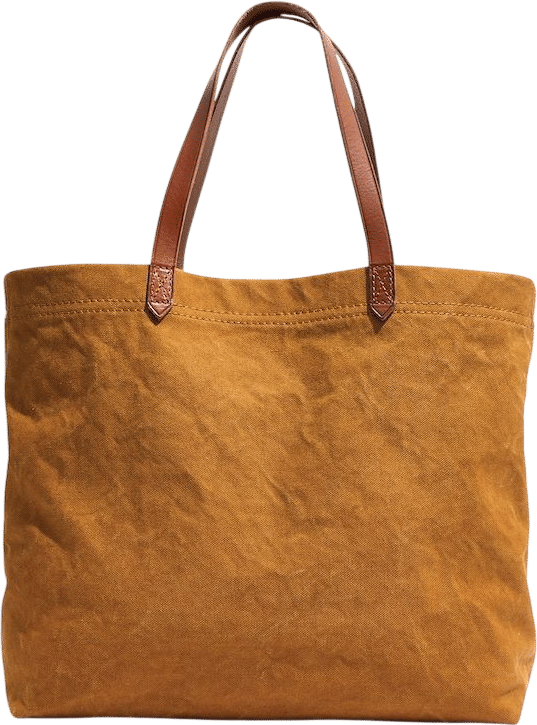 Madewell canvas leather tote