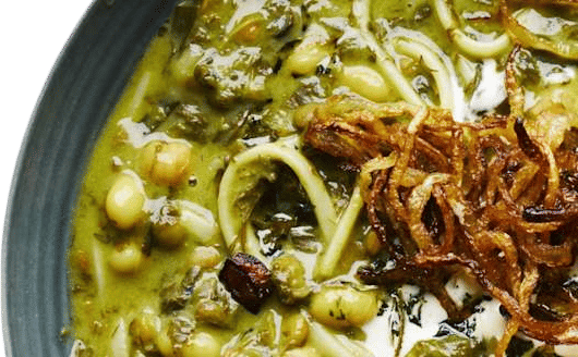 Ash reshteh (Persian greens, bean and noodle soup)