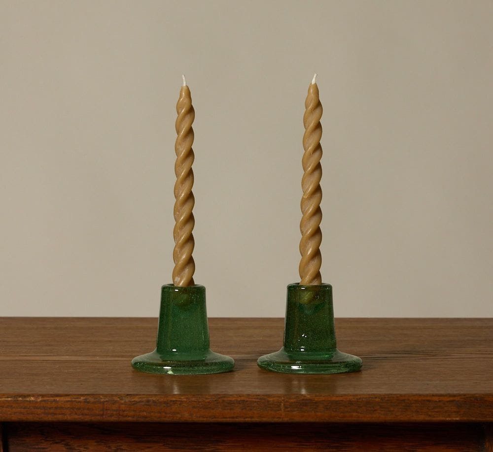 British Colour Standard Jade Green Glass Candleholder