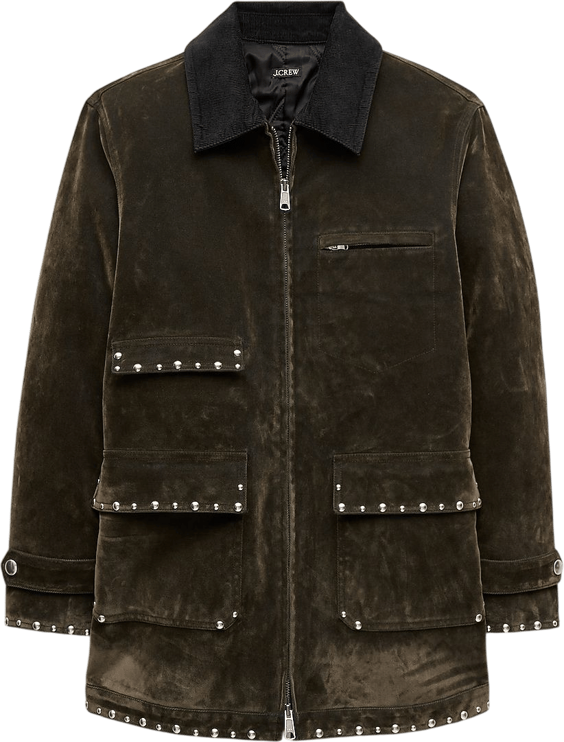 Women's Studded Barn Jacket™ In Flocked Cotton Twill