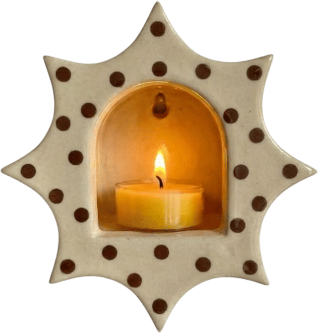 Handmade Polka Dot Ceramic Sconce, Mid Century Sunburst Tealight Holder - Etsy