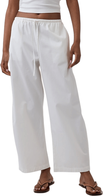 Poplin Easy Barrel Pants