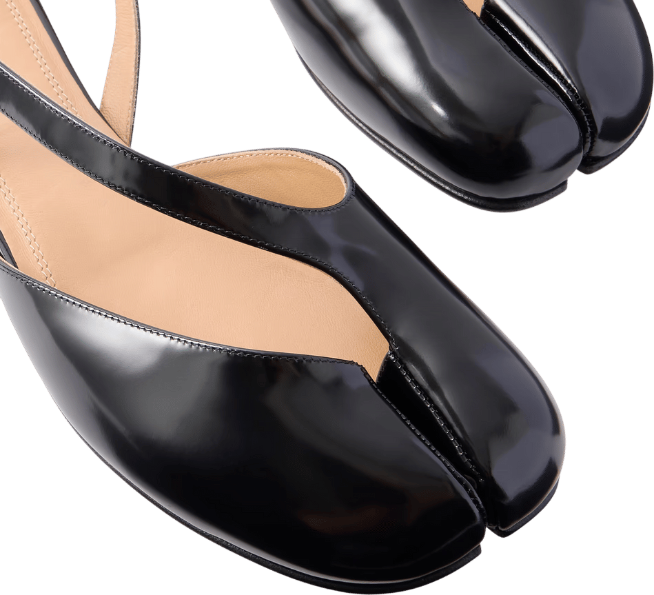 Claudia Black Tabi Slingback Flats