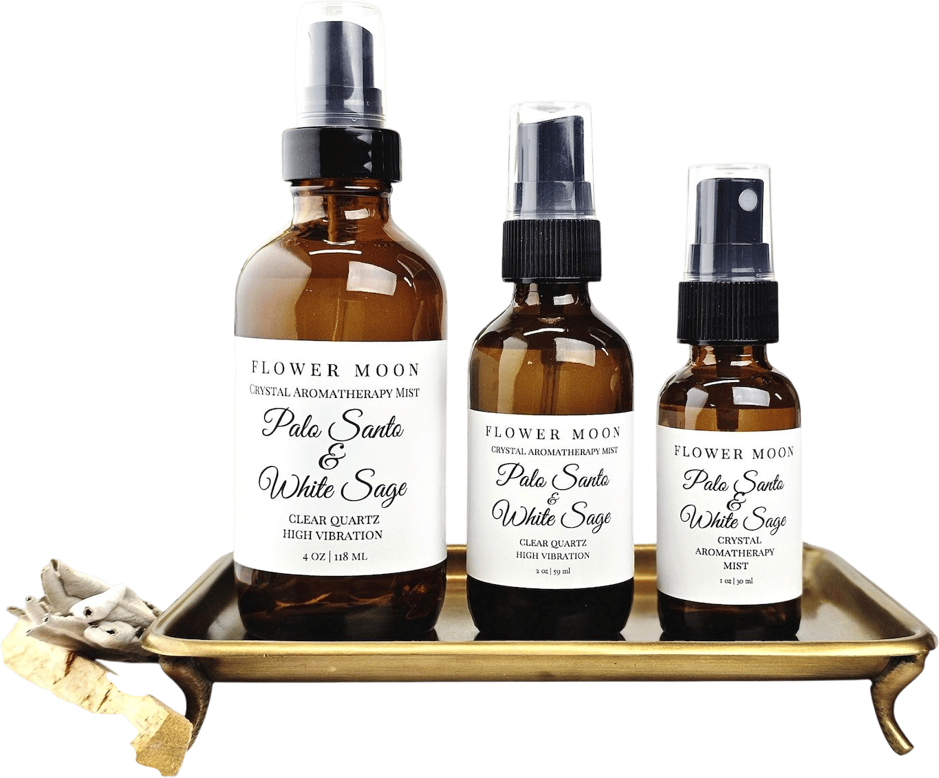 FlowerMoonReiki Palo Santo & White Sage Energy Clearing Room Spray