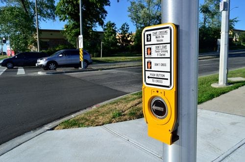 Frantically pressing the crosswalk button over and over 🚷