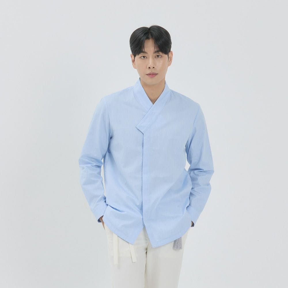 leesle 리슬 | oxford 저고리 shirt (sky blue)