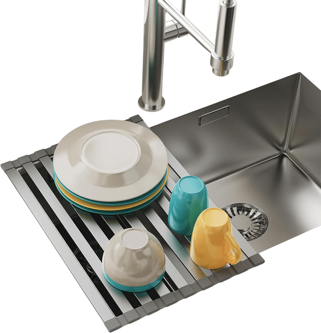 Aluminum Roll Up Dish Drying Rack