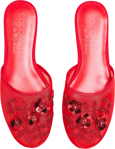 Beaded Mesh Mules