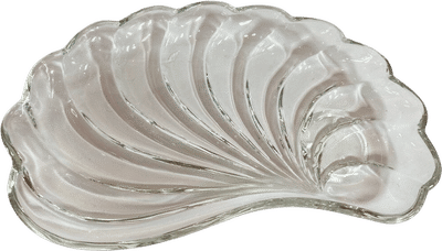 Vintage Hazel Atlas Clear Glass Nautilus Seashell Serving Platter