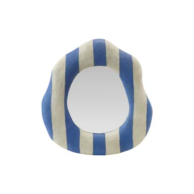 Textured Resin Striped Wall Mirror