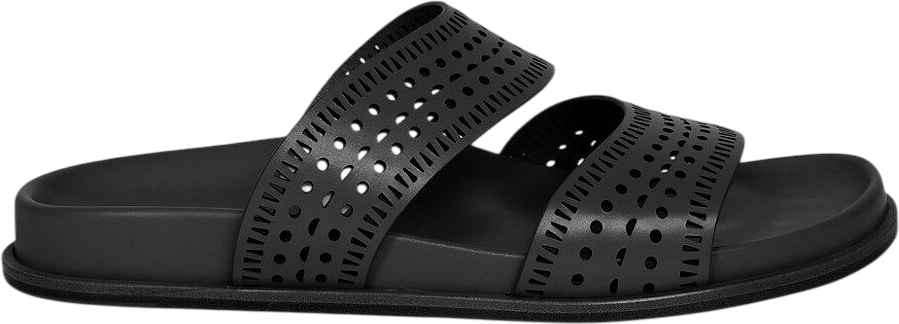 Alaïa Perforated Leather Slides - Noir