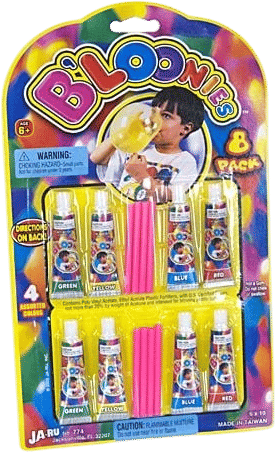 Bloonies Blow Plastic Bubbles 8 Pack