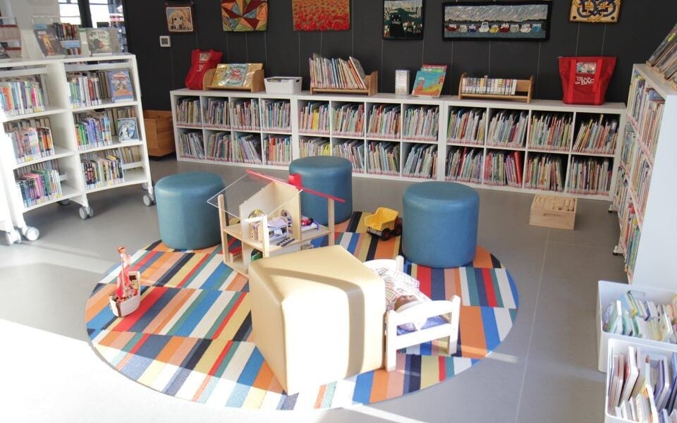Public library as a road trip pit stop with kids