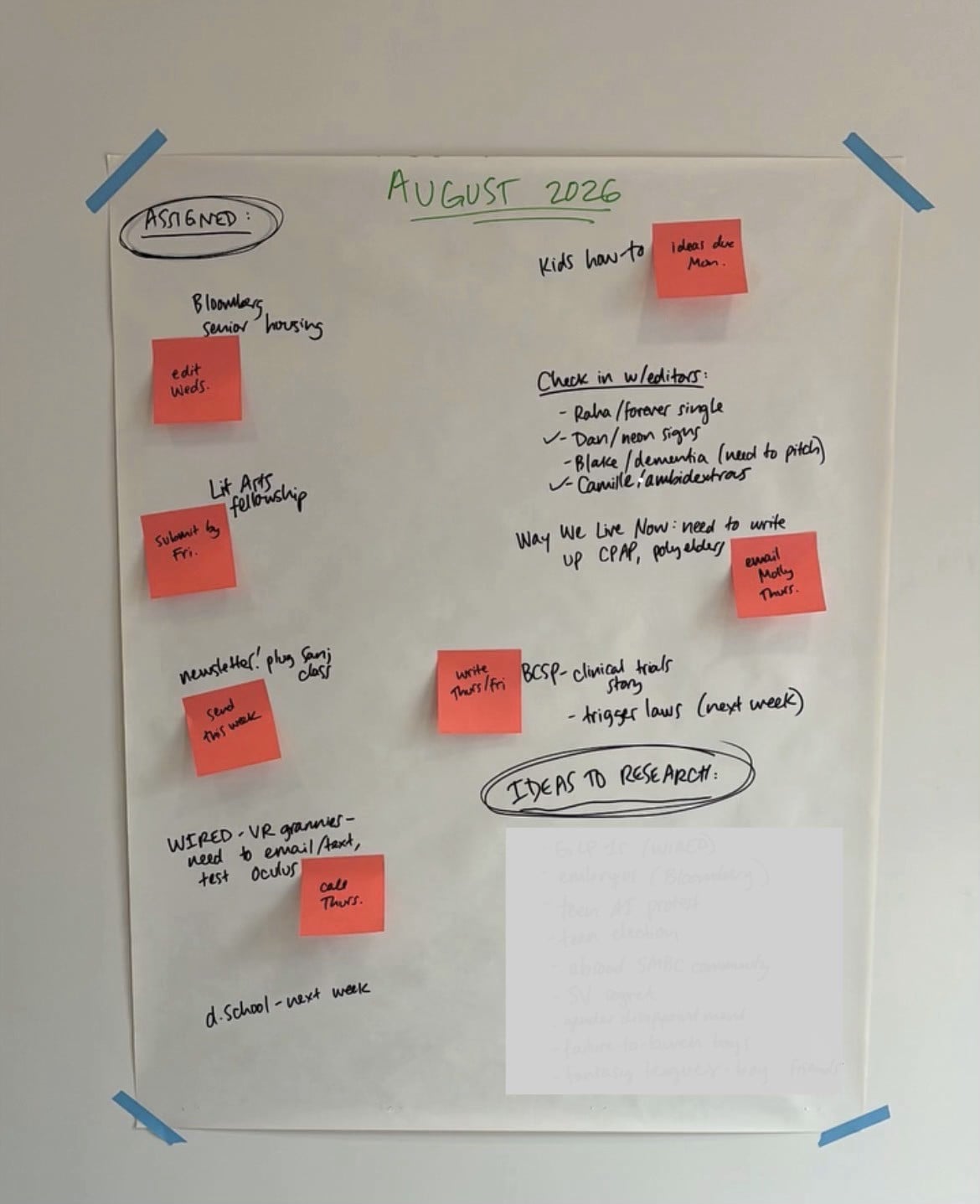 Huge piece of paper on the wall