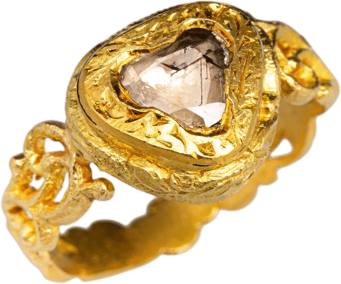 Eragem East Indian Polki Diamond Ring 22K Yellow Gold