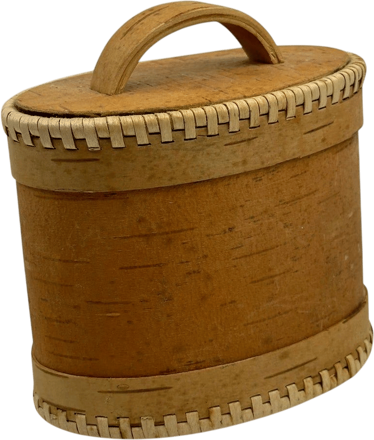 1970s Handmade Bark Veneer Box With Lid
