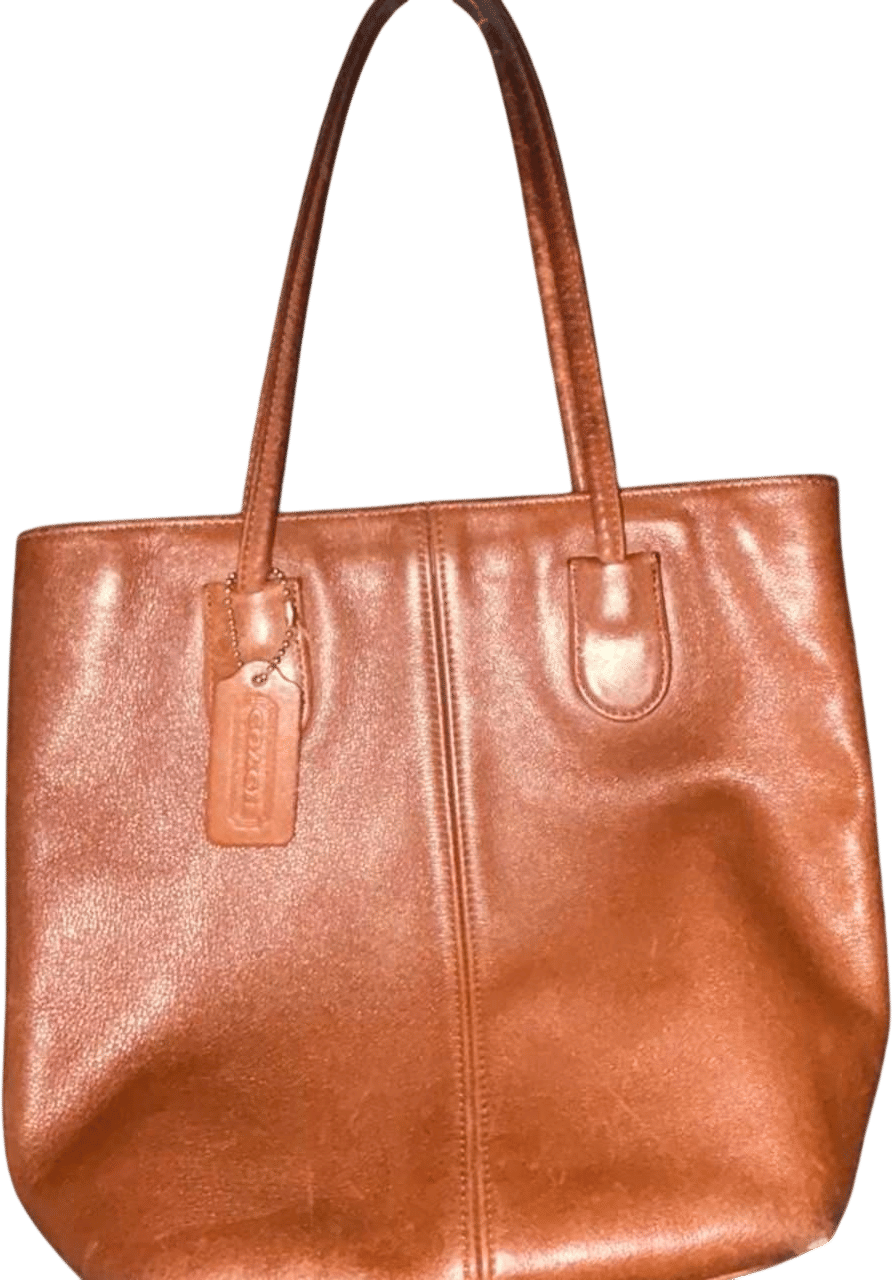 Vintage 90s Brown Leather Coach Lunch Tote