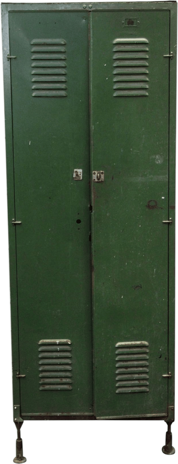 vintage school locker as storage