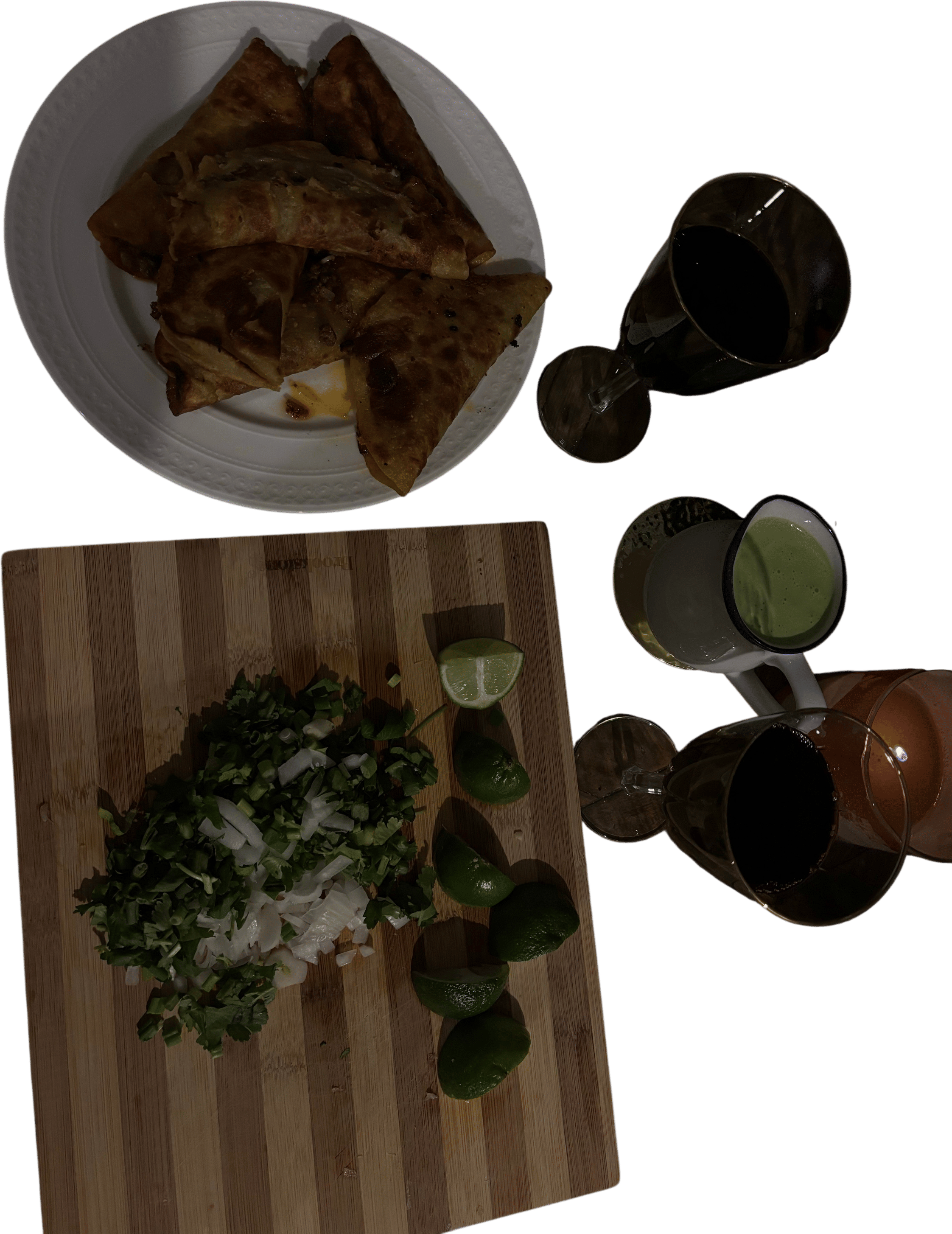 Beef tacos with homemade cilantro sauce