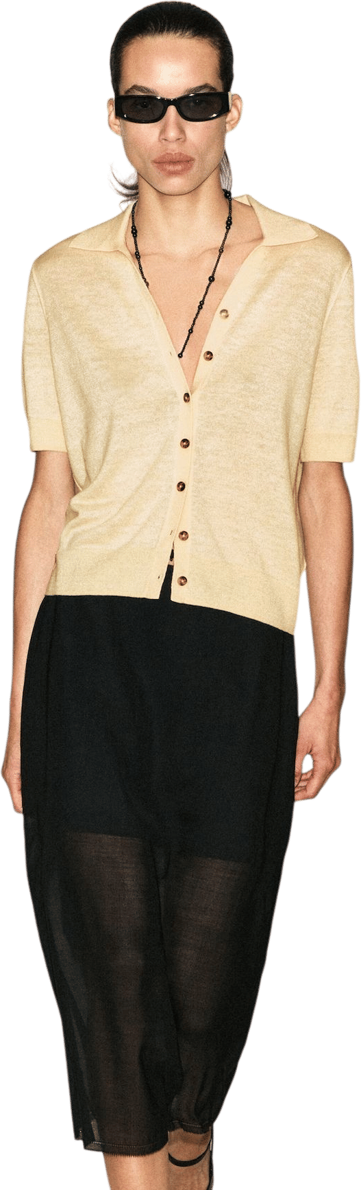 Knitted Linen-Merino Short-Sleeved Shirt