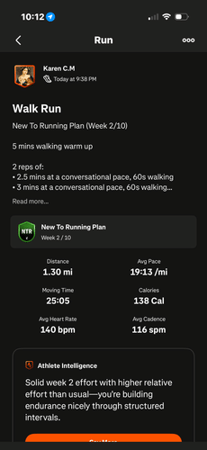 Training for a 10k as a former mile walker