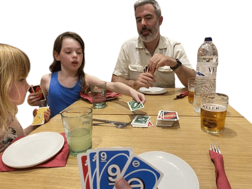 Uno at the restaurant