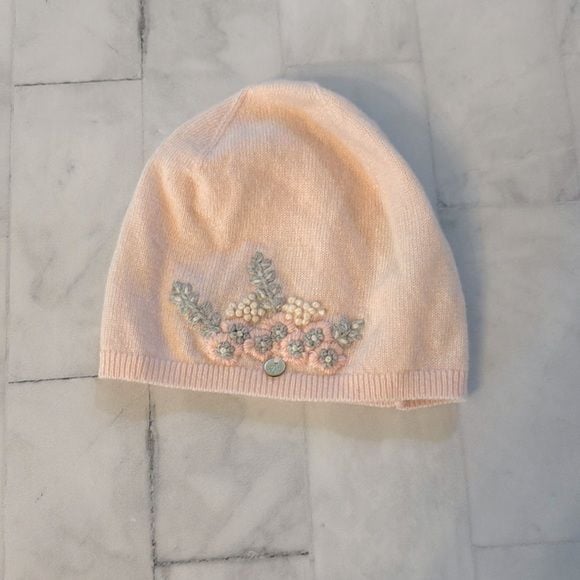 Tartine et Chocolat Pale Pink Wool and Cashmere Knitted Hat