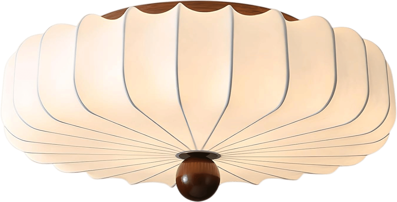 Japanese Silk Lantern Ceiling Light
