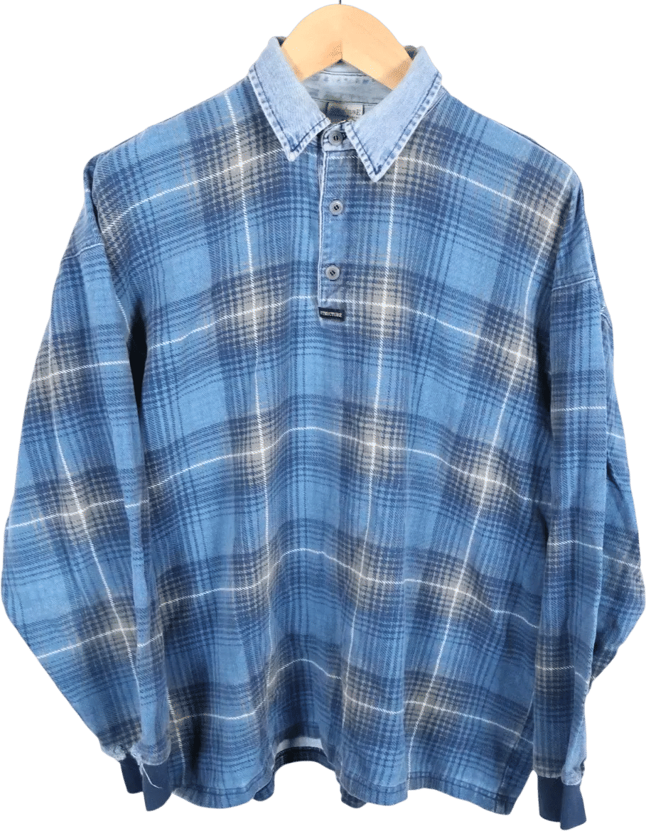 90s Structure Long Sleeve Polo Shirt
