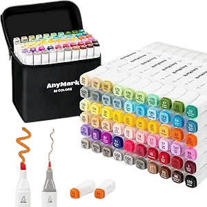Alcohol Markers, 60 Colors Dual Tip