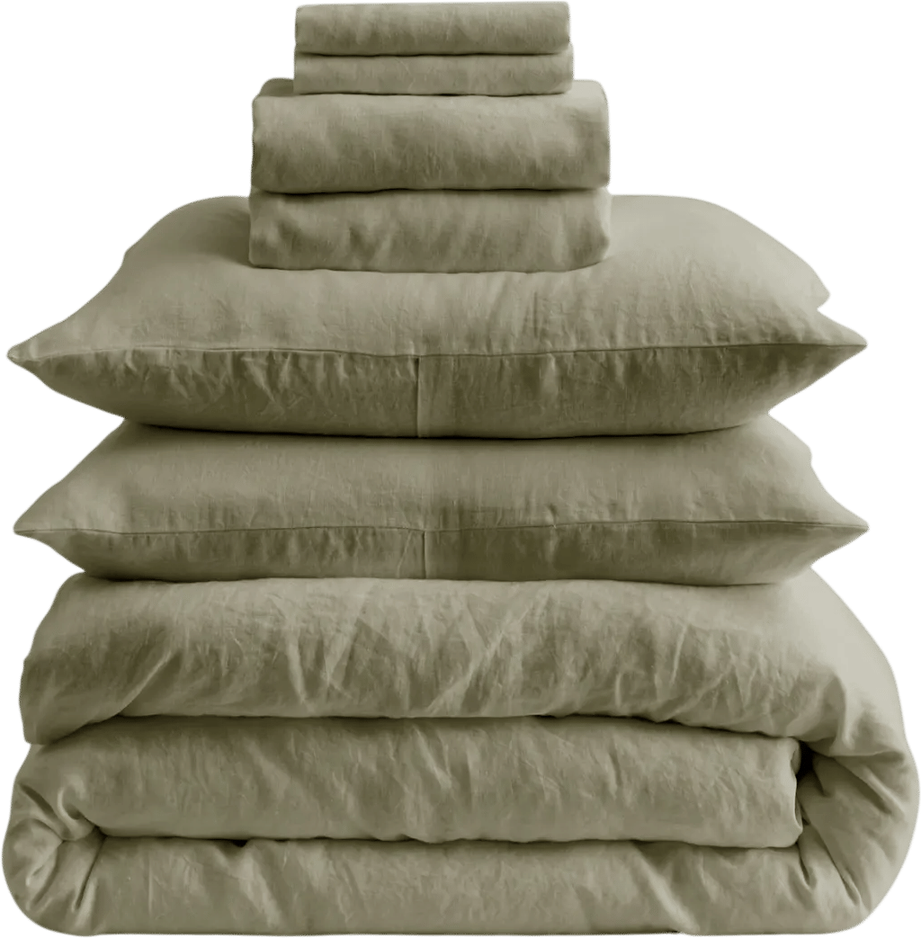 100% European Linen Deluxe Bedding Bundle in Willowleaf | Quince
