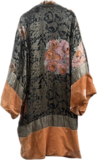 1920s Gold & Pink Lamé Rose Silk Velvet Coat