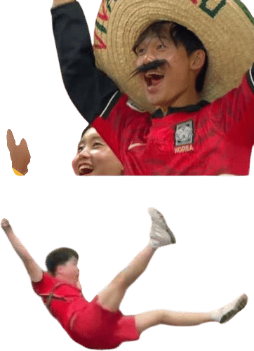 Friendship between Mexico & South Korea fans at the World Cup