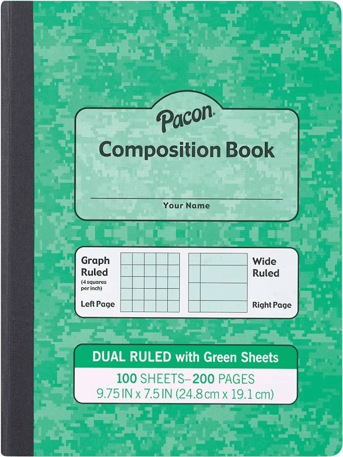 Pacon Dual Ruled Composition Book - Green