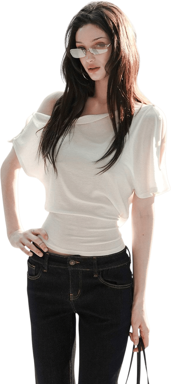 Ivory Back Ribbon Flutter Top