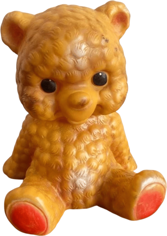 Vintage 70s Rubber Bear Toy - Made in West Germany