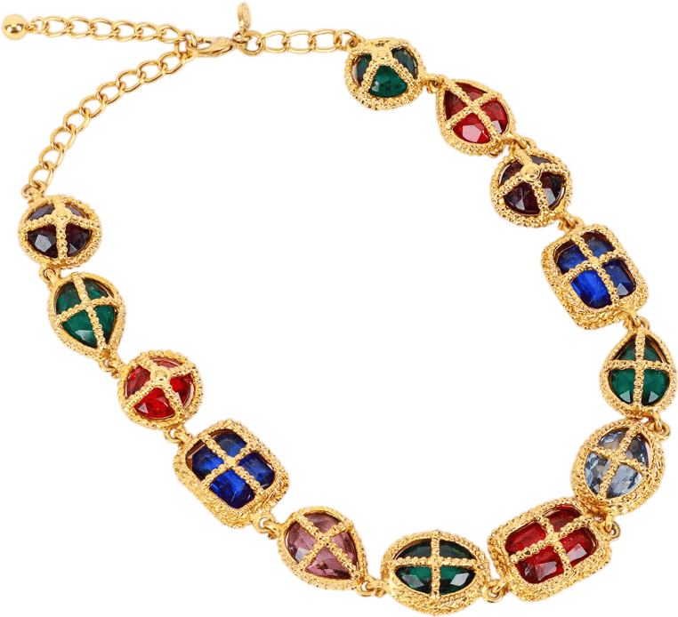 Royal Cross Gripoix Collar Necklace