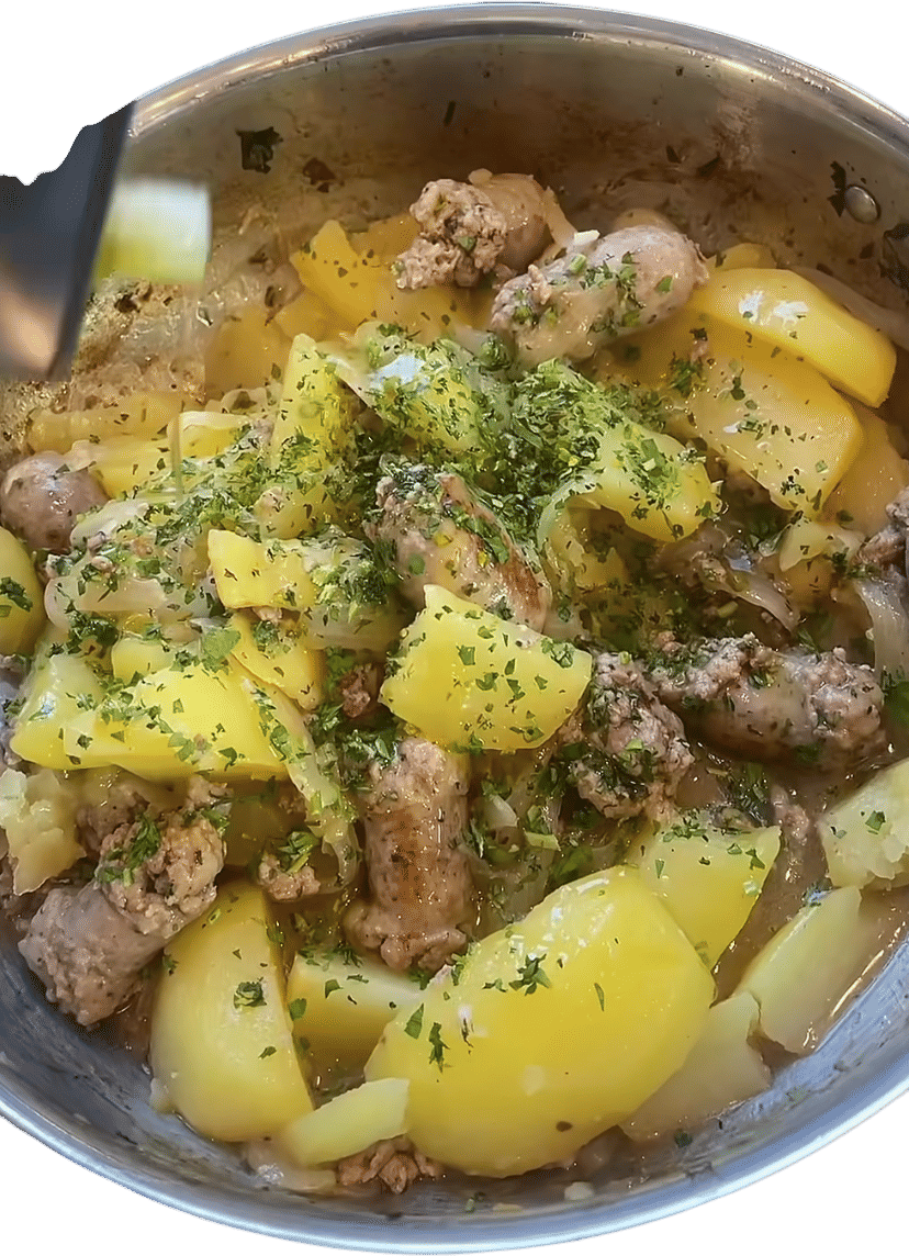 Lemony Potatoes with Sweet Italian Sausage