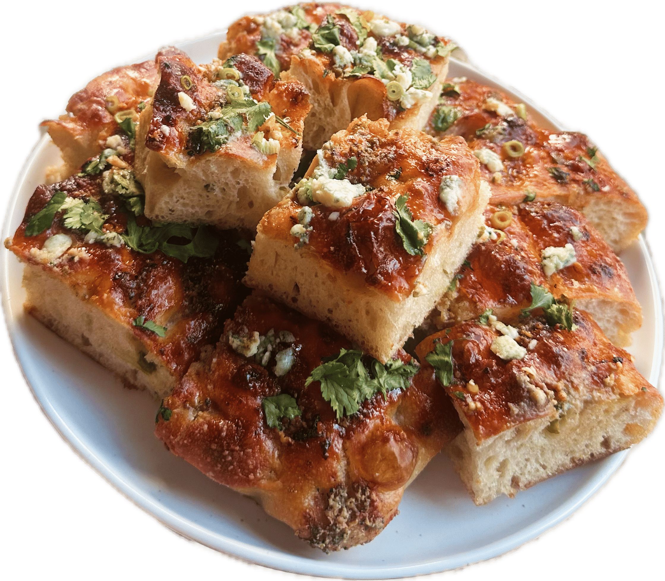Buffalo, Blue Cheese, and Scallion Focaccia