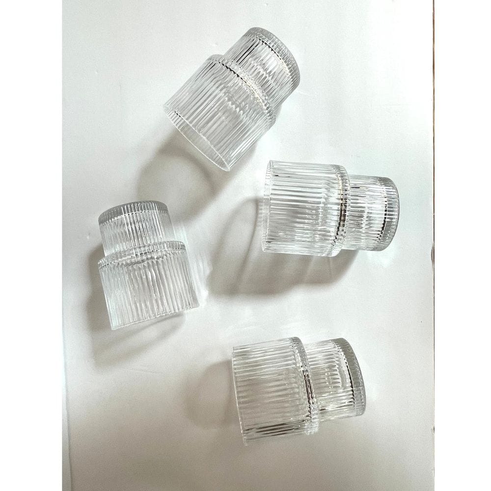 Ribbed Glass Stackable Tumblers