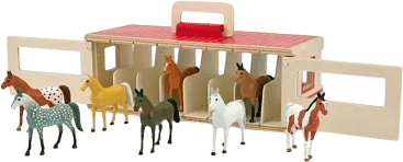 Melissa & Doug Take-Along Show-Horse Stable Play Set