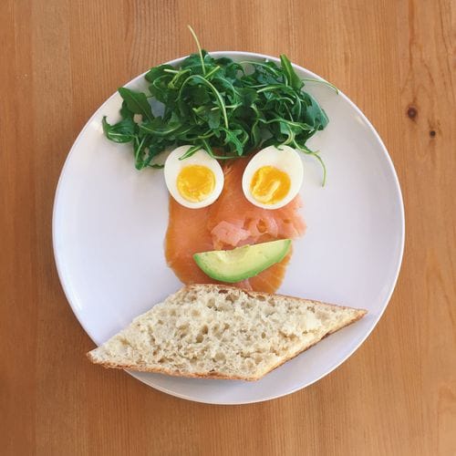 making a smiley face out of your food