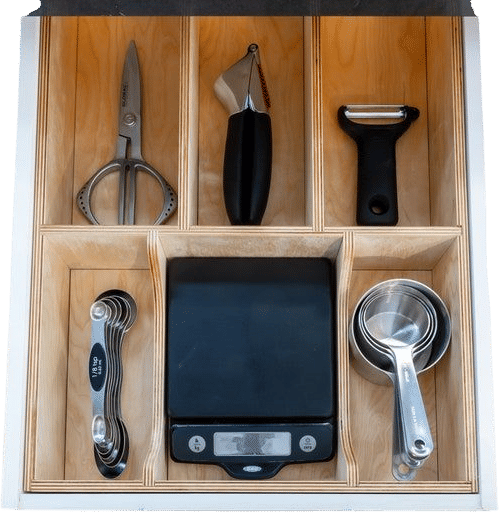 Custom Kitchen Drawer Organizer - Solid Maple