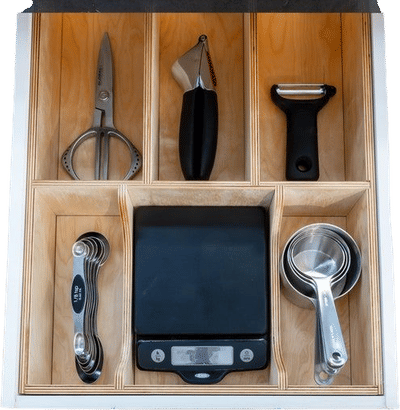 Custom Kitchen Drawer Organizer - Solid Maple