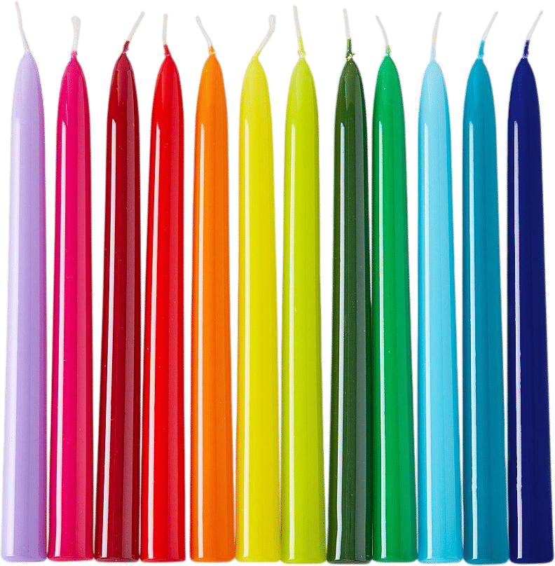 Tapered Rainbow Candles