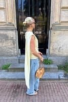 Scarf Detail Draped Top Yellow