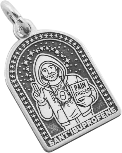 Saint Ibuprofen Holy Card Pendant