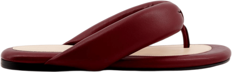 Carven Garnier padded sandal in pinot nappa leather