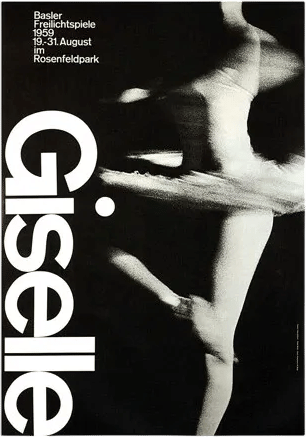ballet GISELLE vintage ad poster A HOFMANN switzerland 1959 20x30 grace ART